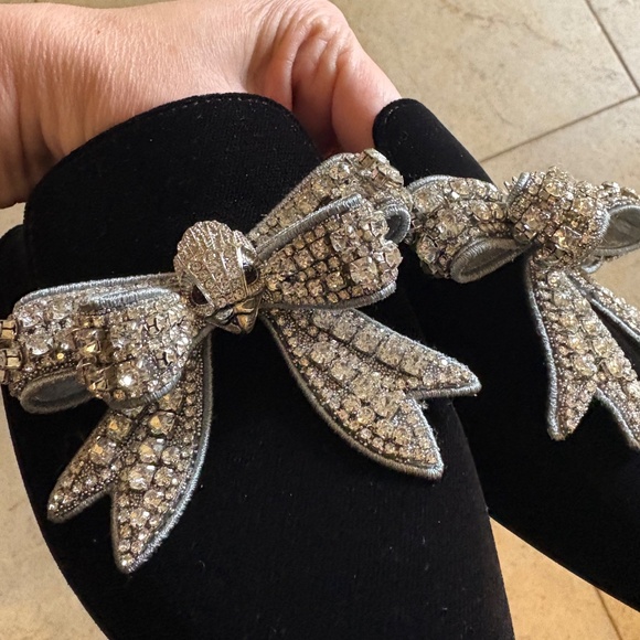Kurt Geiger crystal bow black mules Size 40.5 - Picture 2 of 7